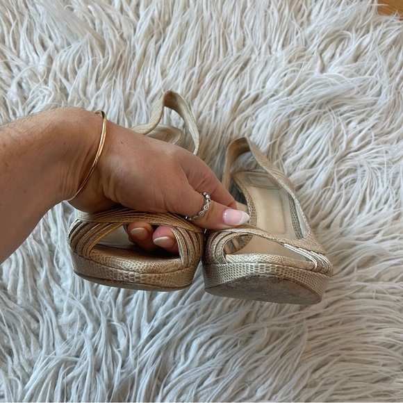 Christian Dior Whisper Snake Embossed Leather Cutout Slingback Platform Pumps 40 - Picture 8 of 12